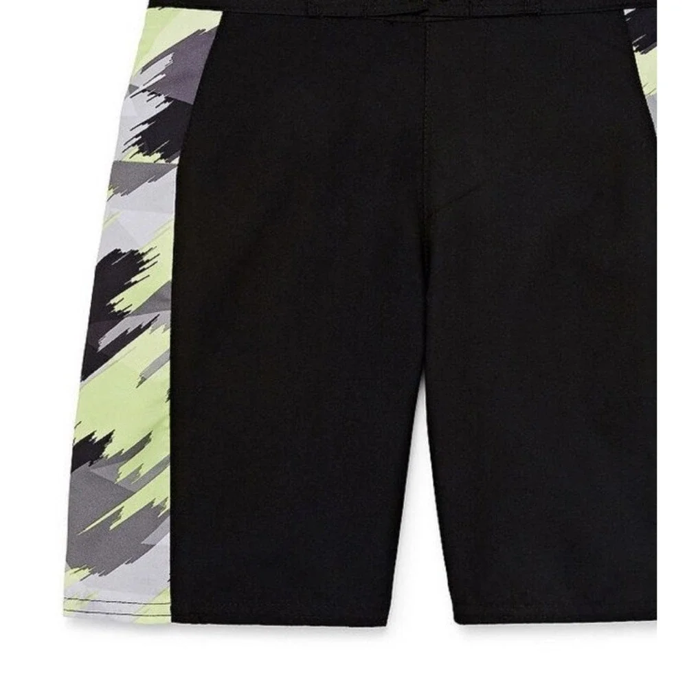Xersion Swimsuit Trunks Msrp$32 Black And Yellow Adjustable Waist Nwt Boys S 8yr